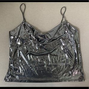 H&M Platinum Silver spaghetti strap Top size M